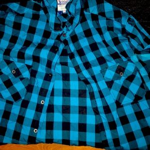 Blue and Black Checkboard Buttondown Shirt